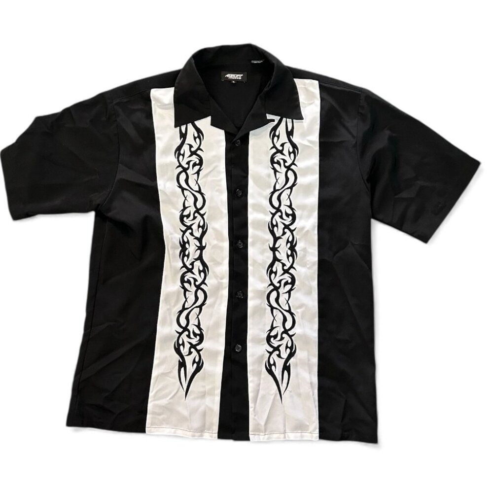 Amplify Retro Bowling Streetwear short sleeve print shirt SIZE LARGE